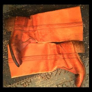 Beautiful western stitching knee high boots.